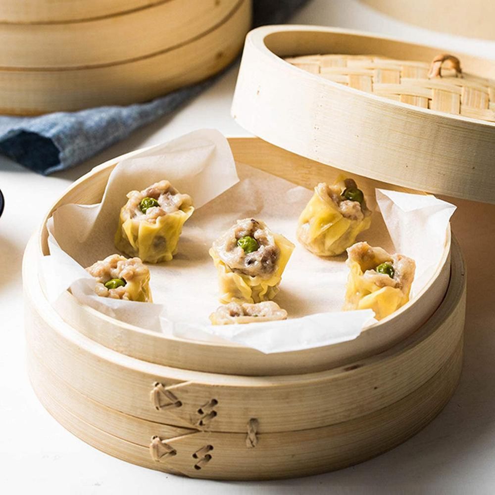 Steamer Bamboo Set - Dumplings Chinese with Lid Bamboo Tool