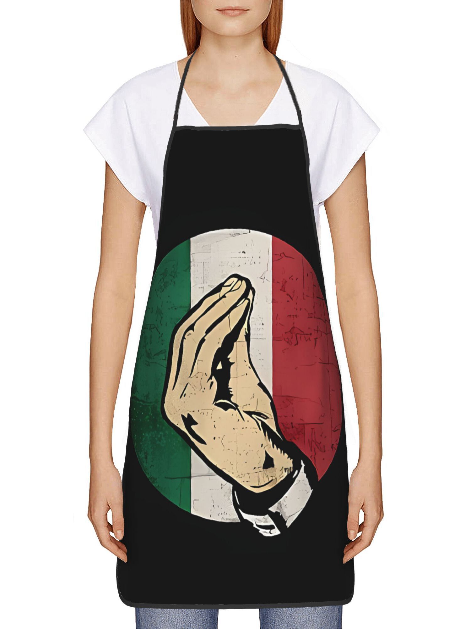 Home Cooking In Italian - 【Italian Gesture】Apron, Kitchen Cooking Home BBQ