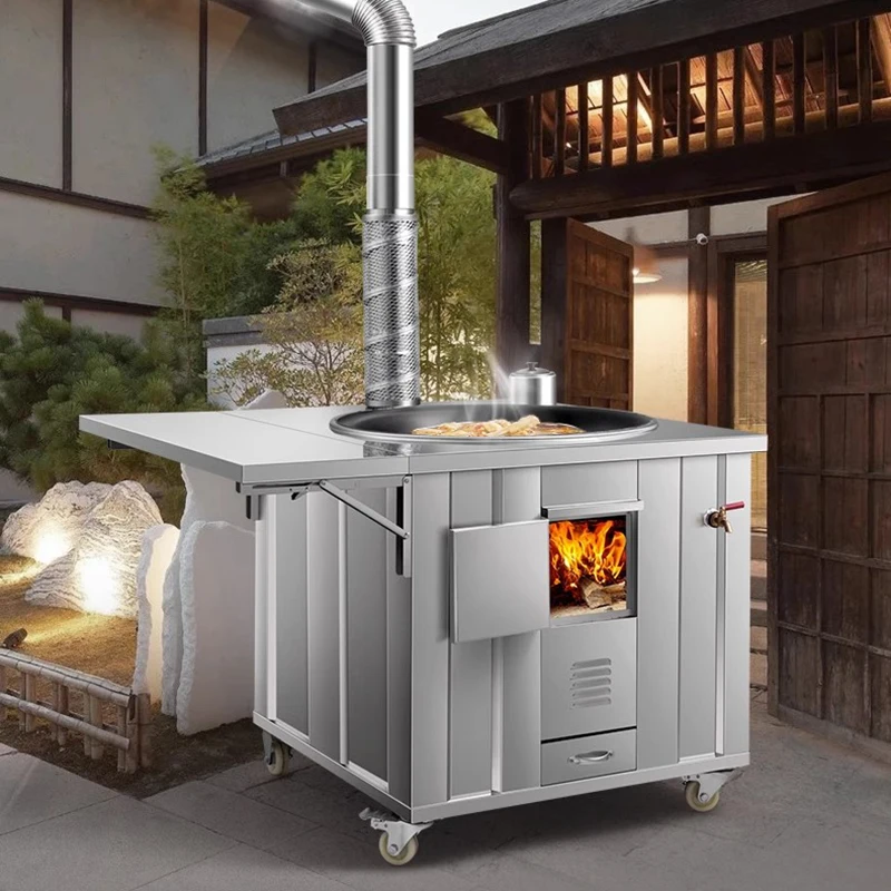 Home Cooking Heater - Stainless Steel Firewood Stoves Patio Heaters
