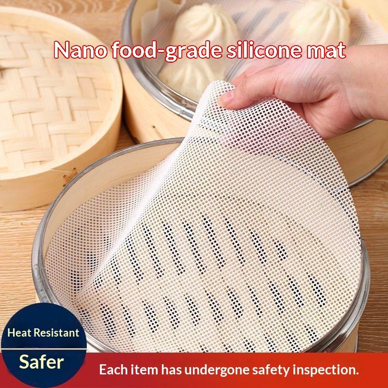 Steamer Bamboo Set - 5pcs/set Reusable Silicone Non-Stick Steamer Liners,