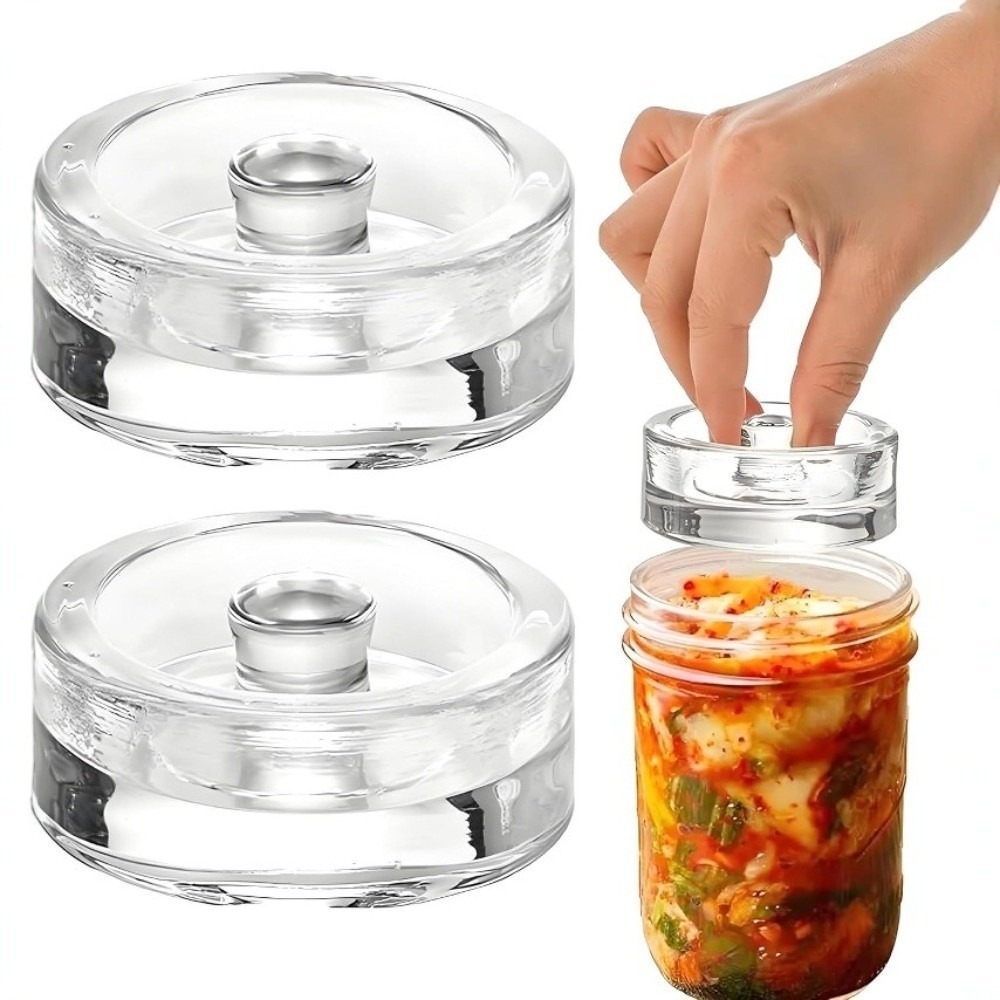 Fermentation Crock - 1/2/4Pcs Clear Fermented Glass Weights with
