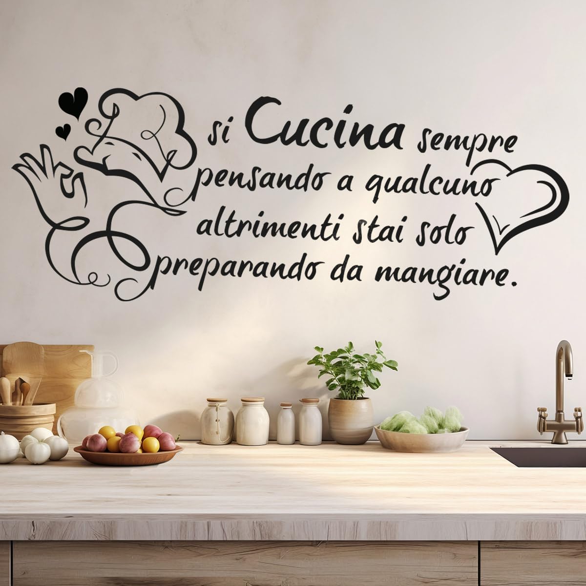 Home Cooking In Italian - French Italian Kitchen Cook Love Quote