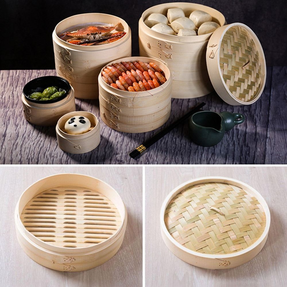 Steamer Bamboo Set - Chinese Steamer Bamboo Steamer with Lid
