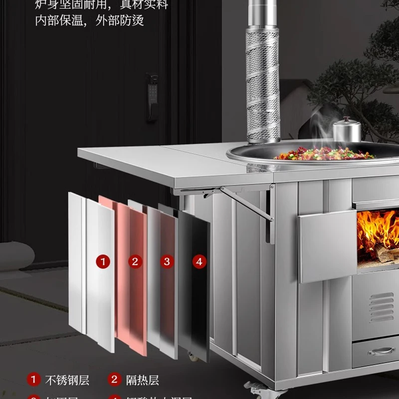 Stainless Steel Firewood Stove - Home Cooking Heater review and price
