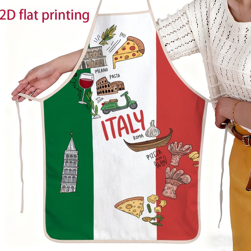 Unisex 2D Flat Apron Featuring - Home Cooking In Italian review and price